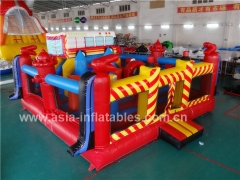 Hot Selling Inflatable Fire Truck Bouncer Playground in Factory Wholesale Price