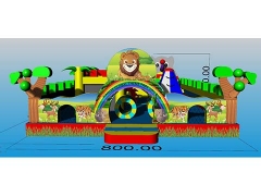 Commercial Jungle Inflatable Fun City Airpark Outdoor Fun City Supplier & Fun Derby Horse Race