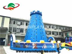 קיר טיפוס עליון כחול מגדל טיפוס מתנפח למכירה ומשחקי ספורט אינטראקטיביים